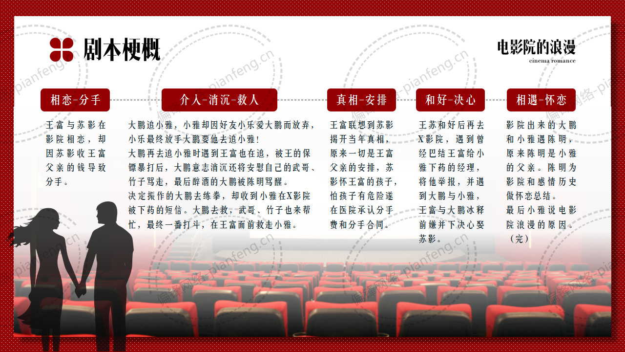 PPT案例|剧本推介——电影院的浪漫(图8)