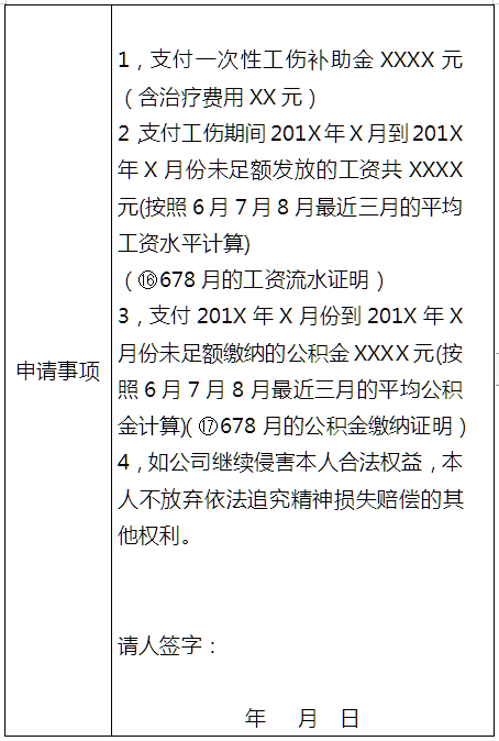 职员依劳动法维权全套详细范例格式——工伤认定申请表(图7)