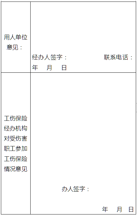 职员依劳动法维权全套详细范例格式——工伤认定申请表(图8)