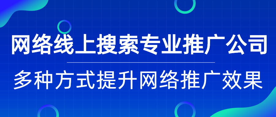 网络线上搜索专业推广公司 多种方式提升网络推广效果(图1)