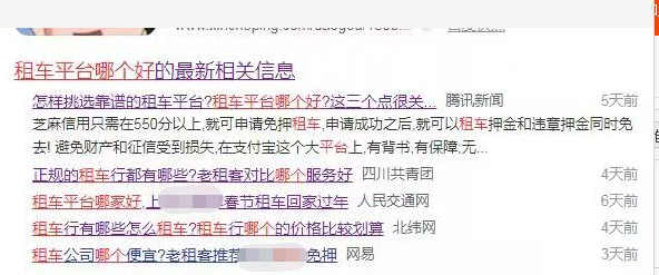 百度问答贴吧知乎案例|XX租车整合营销全网络推广-交通出行(图2)