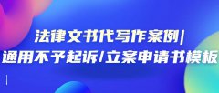 法律文书代写作案例|通用不予起诉/立案申请书模板