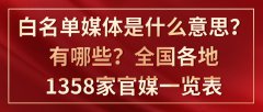 白名单媒体是什么意思？有哪些？全国各地1358家官媒一览表。