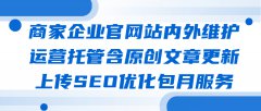 商家企业官网站内外维护运营托管含原创文章更新上传SEO优化包月服务