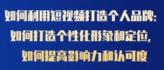 如何利用短视频打造个人品牌：如何打造个性化形象和定位，如何提高影响力和